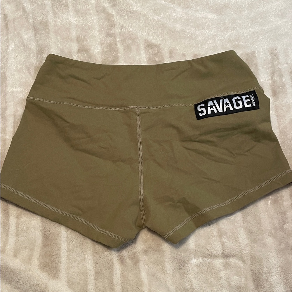 Olive Green Savage Barbell Shorts